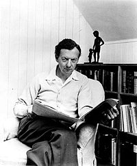 Benjamin Britten in his library
