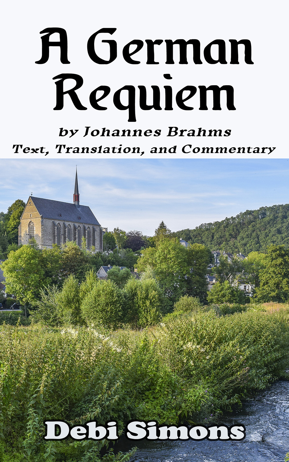 Brahms' Requiem cover showing river flowing through grass