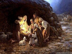 the shepherds visit jesus in the manger